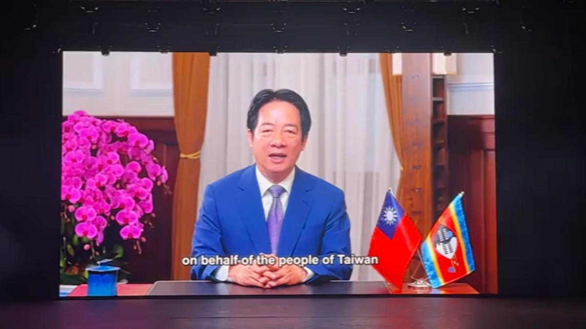 賴清德強調面對強烈的外部壓力,台灣越要有勇氣與決心。(圖/總統府)
