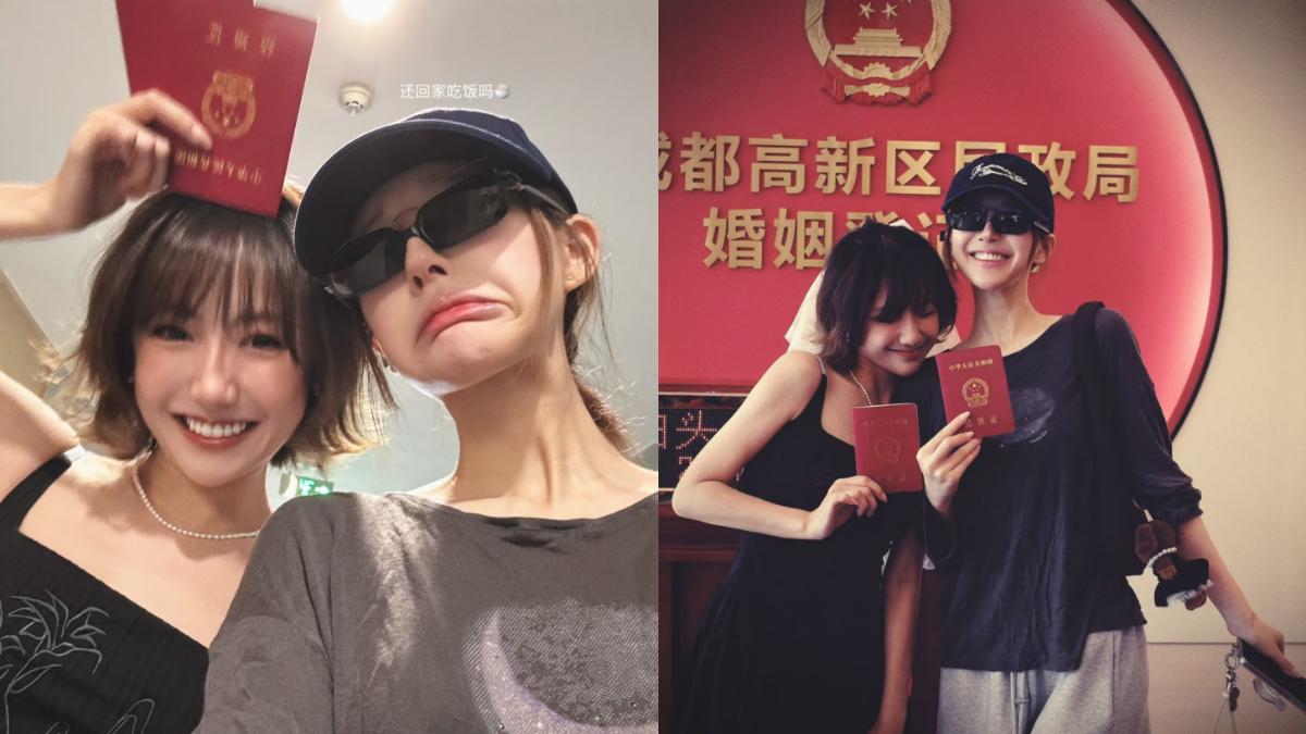 魏笑(左)陪趙露思(右)度過憂鬱症發作的日子。(圖/翻攝自趙露思小紅書)