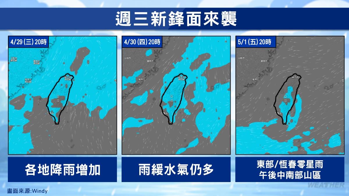 天氣/五一連假天氣曝!週三鋒面挾雷雨報到 全台低溫下探20度