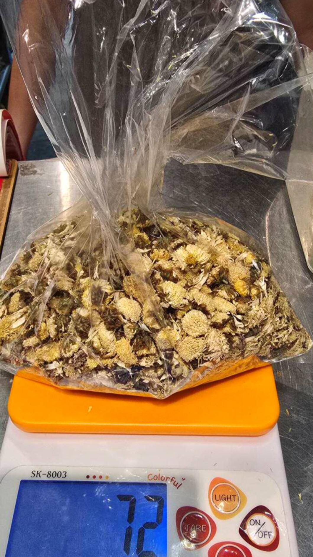 白菊花檢出農藥超標。(圖/台北市衛生局提供)