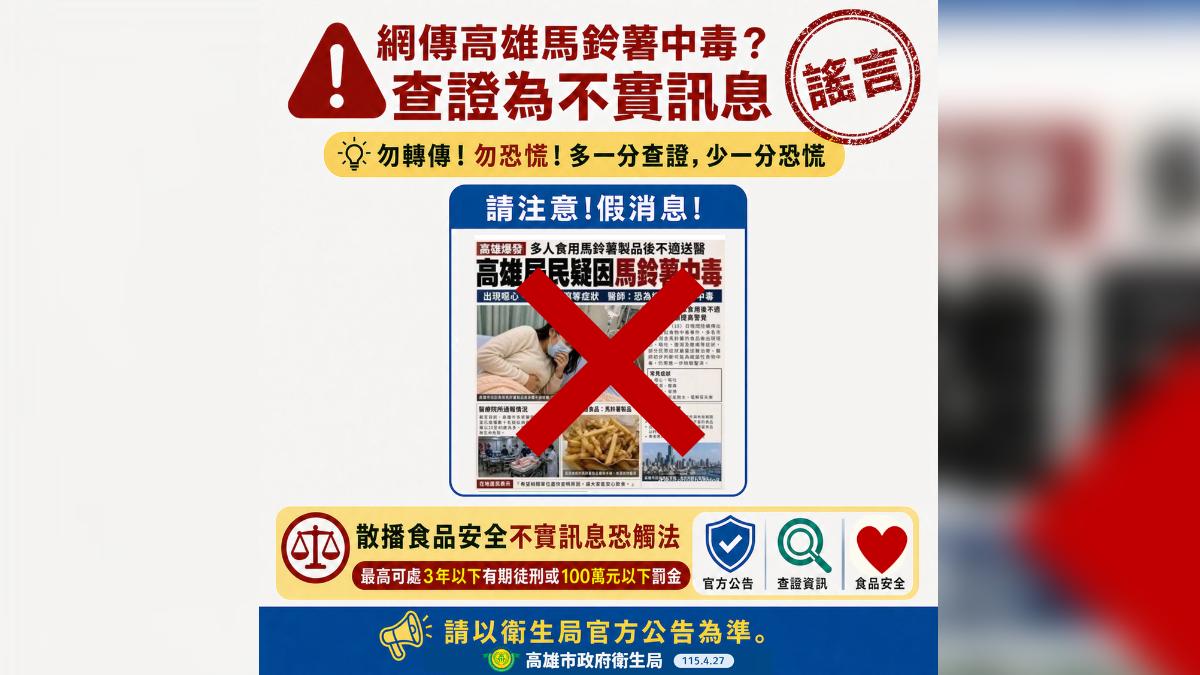 報紙頭版驚悚標示「馬鈴薯集體中毒」。(圖/TVBS)