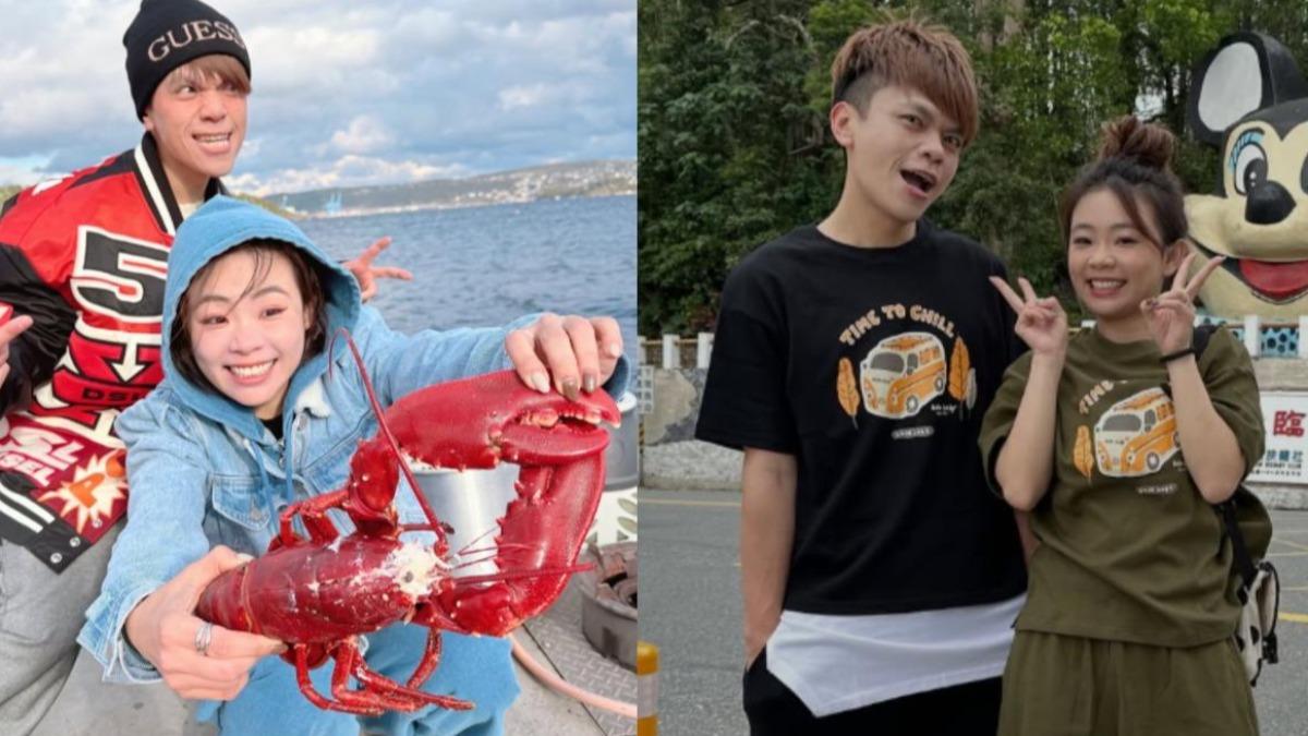 蔡阿嘎(右)和老婆二伯。(圖/翻攝自IG)