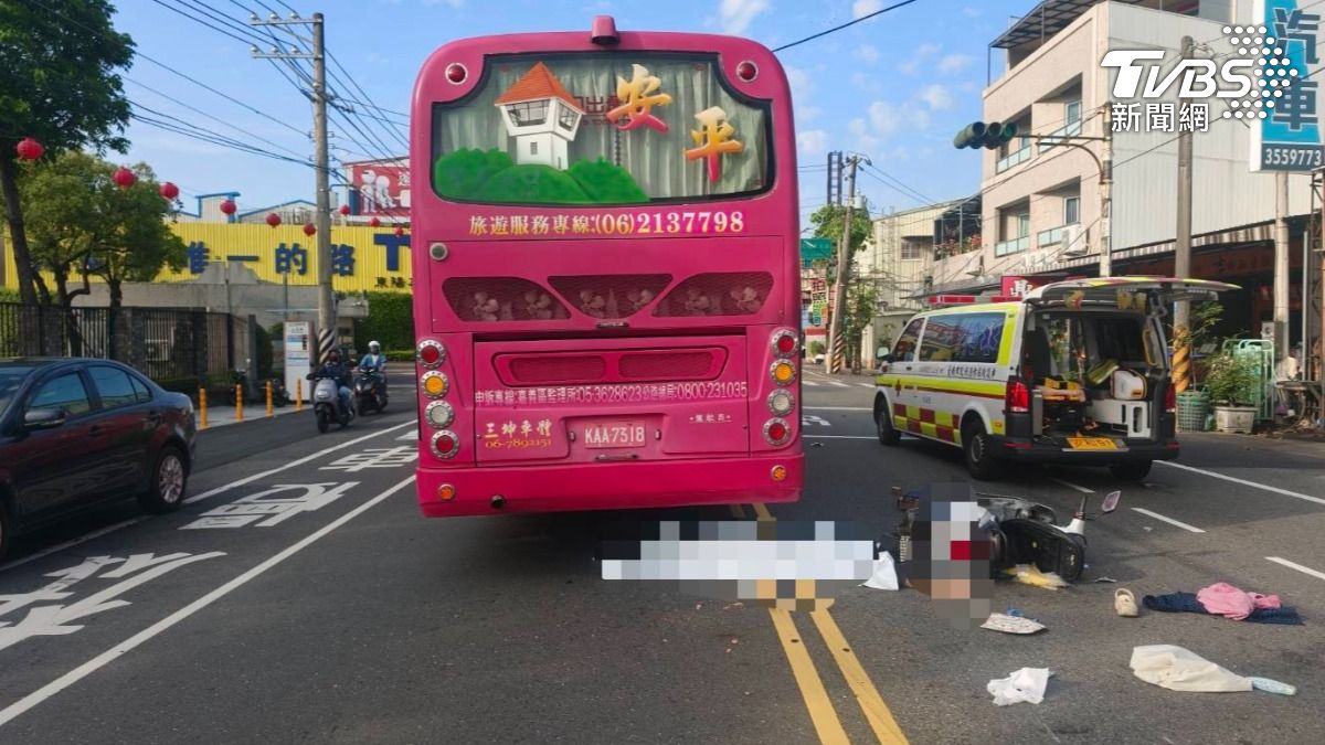 台南休假女員警騎車被撞 捲入遊覽車巨輪底輾斃