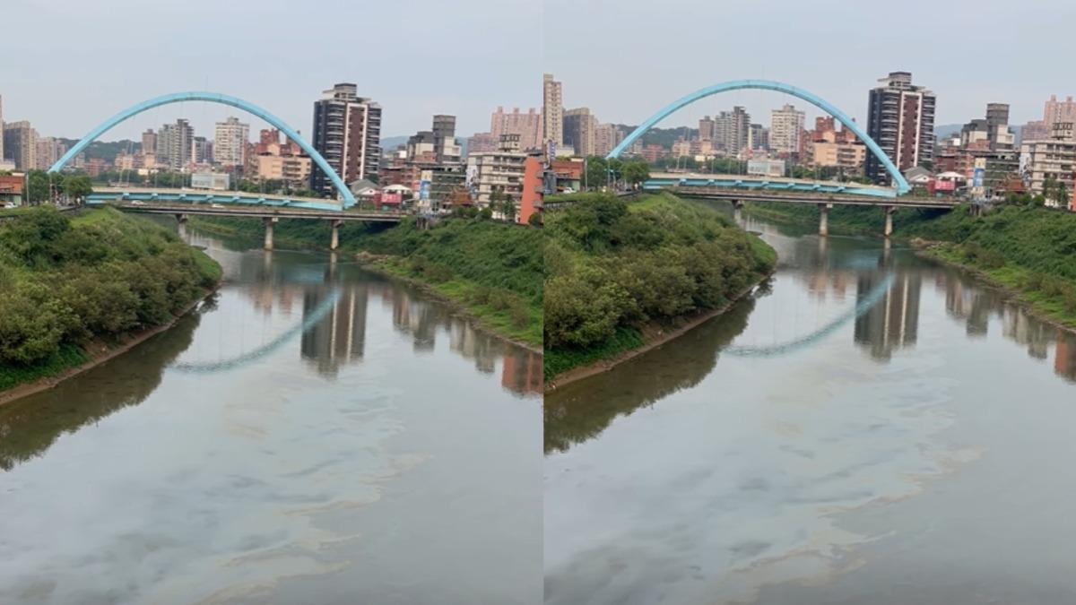 基隆河又被污染?汐止段河面「一片油亮」 台水曝稽查結果