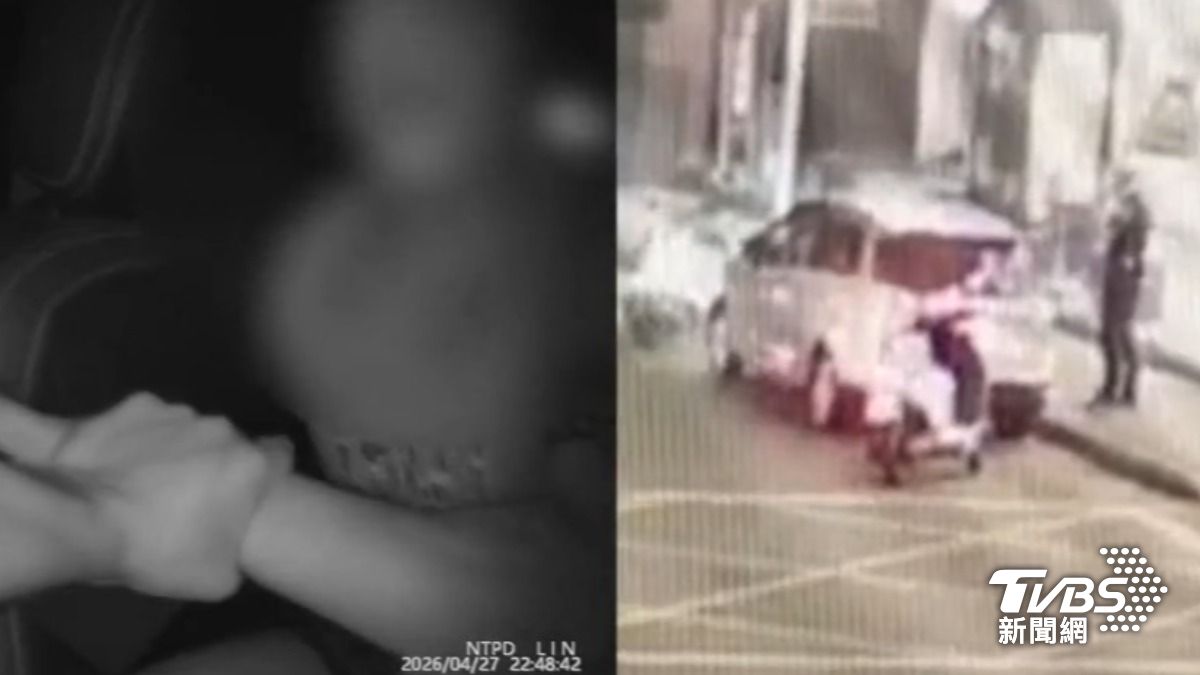 昔捲擄人勒贖案遭判刑竟落跑，通緝犯坐朋友車，因違停被抓。（圖／TVBS）