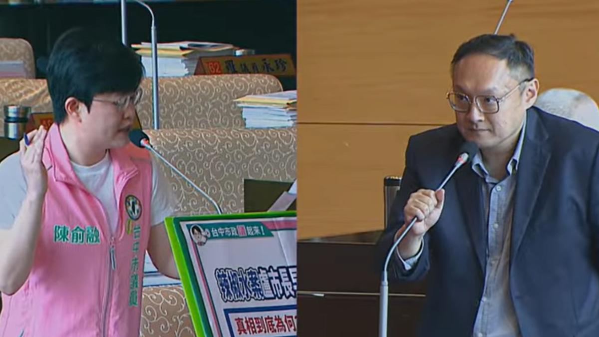 陳俞融痛批盧秀燕把警察當政治祭品。(圖/台中市議會YT)