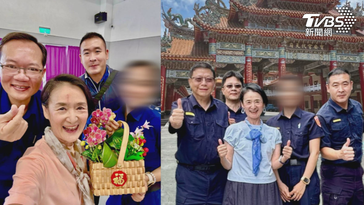鄭詠心曾陪著藝人譚艾珍巡迴全市37區進行反詐騙宣導，雙方因此建立起深厚友誼，她也在這段期間認識了現任男友。（圖／翻攝 臉書譚女士）