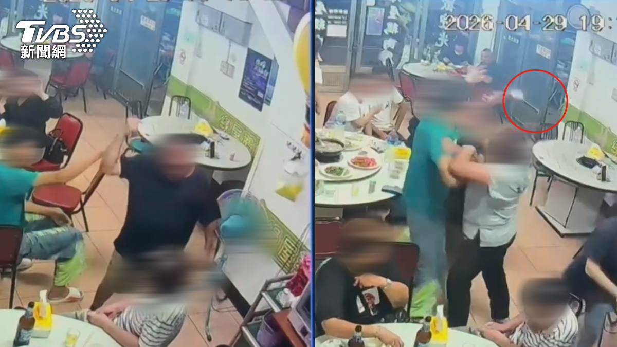 台東前南王里里長餐廳用餐時巧遇前委任的黃姓律師,雙方因案件溝通產生歧見,前里長當場情緒失控砸酒瓶。(圖/TVBS)