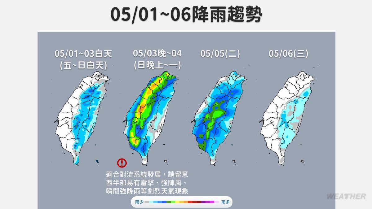 週日鋒面接近,天氣不穩定。(圖/TVBS)