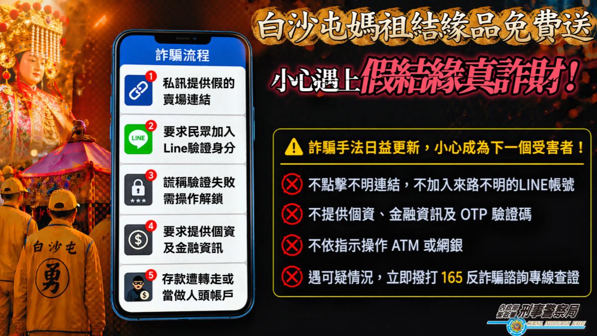 「媽祖結緣品」成詐騙新招? 他淪人頭戶7萬存款全飛了