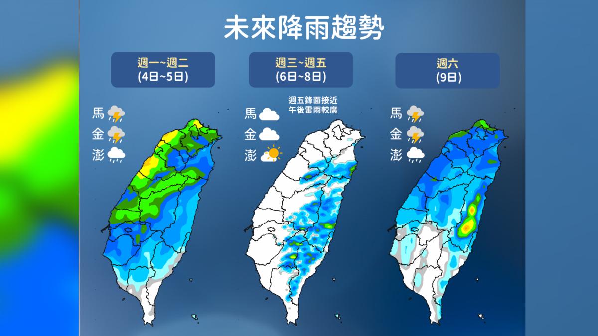 未來降雨趨勢。(圖/氣象署)