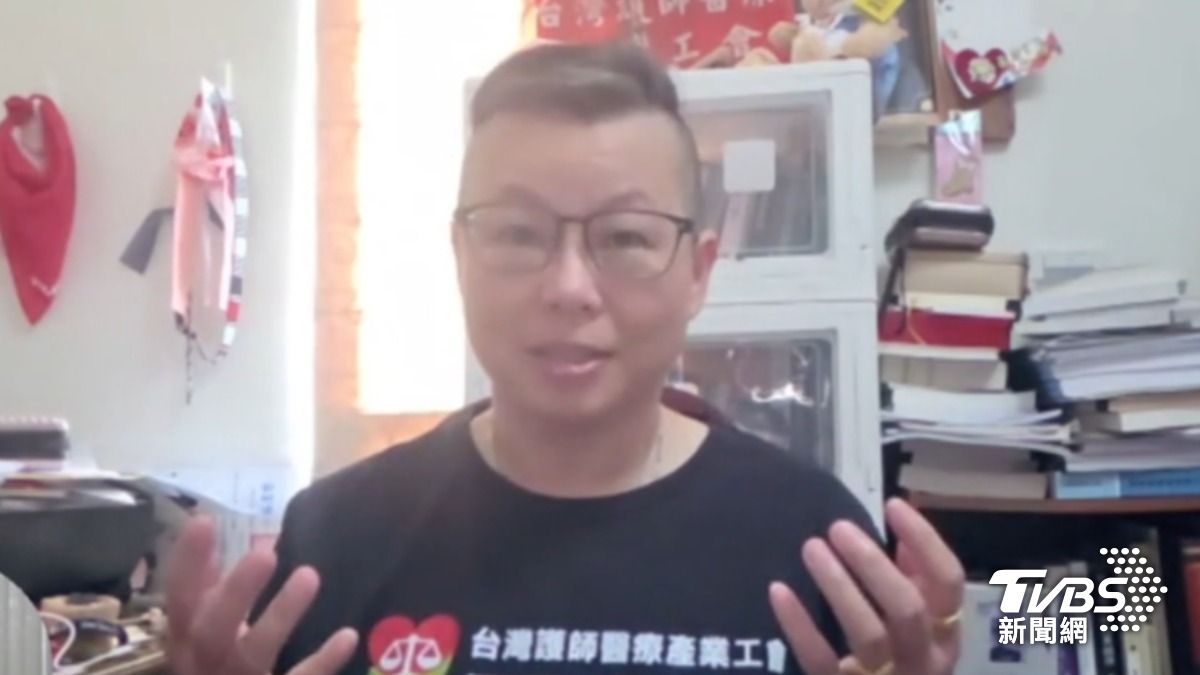 台灣護師醫療產業工會顧問陳玉鳳批評行政院長卓榮泰鬼話連篇。(圖/TVBS)