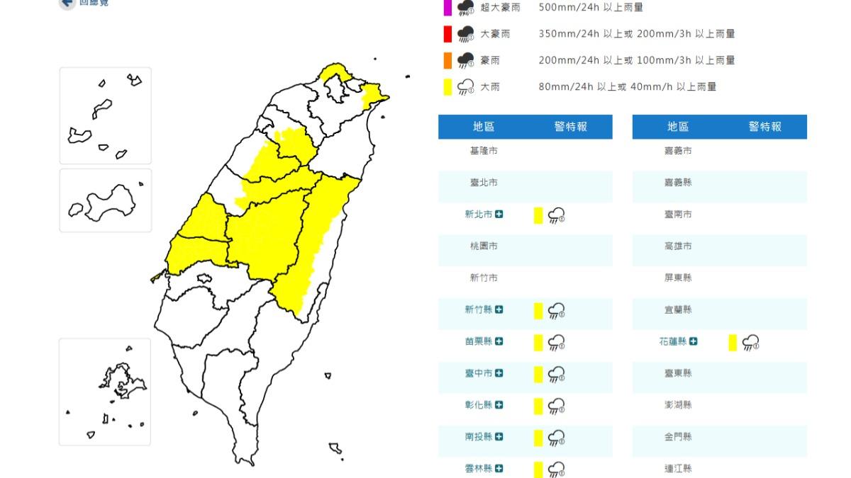 天氣/雨來了!8縣市大雨特報 一路下到明天