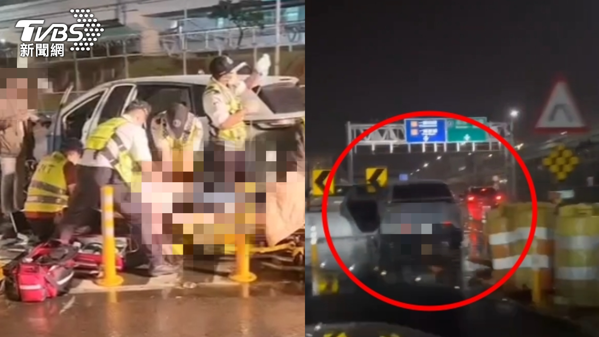 後座夫妻一死一傷。（圖／TVBS）