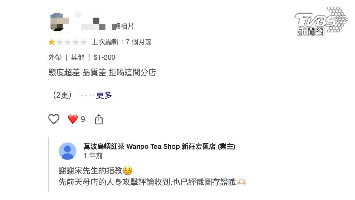 拆夥變臉!Google一星負評抹黑萬波新店 前合夥人起訴