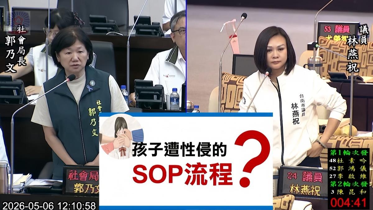 台南市議員林燕祝在質詢時痛批社會局慢半拍。（圖／TVBS）