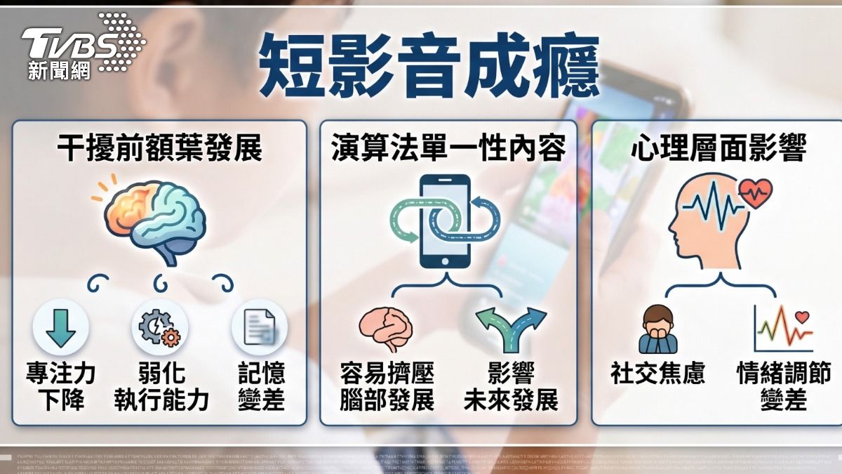 短影音成癮。(圖/TVBS)