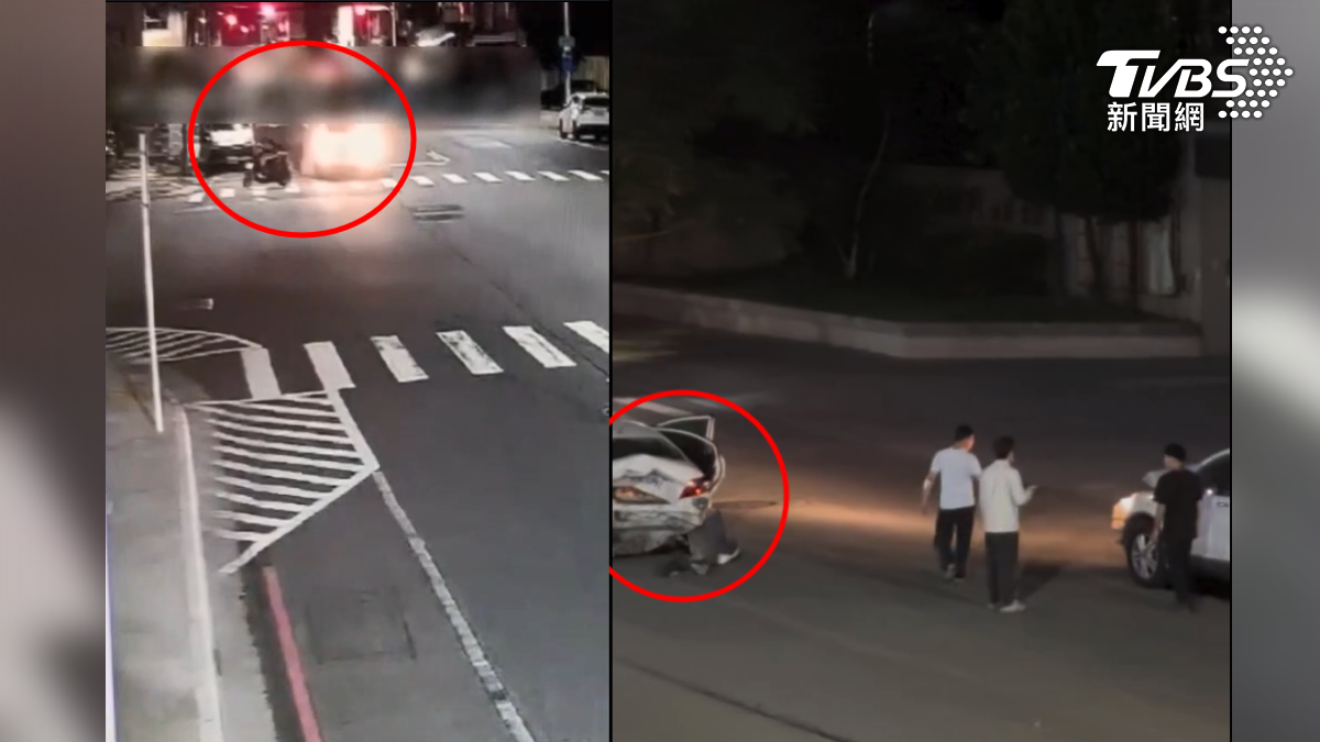 高雄市三民區6日深夜發生一起嚴重車禍，一名31歲顏姓男子駕駛自小客車，疑似毒駕闖紅燈，高速撞飛停等紅燈的機車騎士後，又追撞另一輛轎車（圖／TVBS）