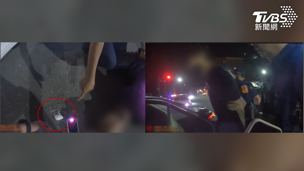 警方在顏男車內發現安非他命及依托咪酯等毒品，且毒品快篩呈現陽性反應，經查顏男為高雄及橋頭地檢署的雙重通緝犯，隨即依法解送歸案（圖／TVBS）