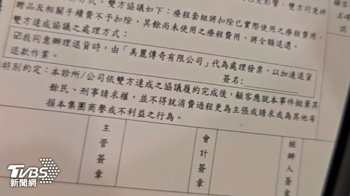 退費單藏特別約定消費者氣炸。（圖／TVBS）