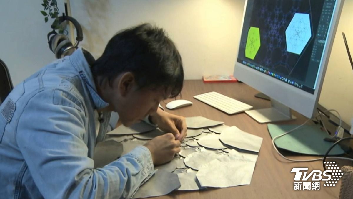 憑著對幾何的熱愛和創意,羅浦堤作品受到評審青睞。(圖/TVBS)