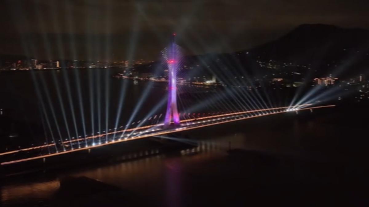 淡江大橋5月9日點亮。(圖/TVBS)