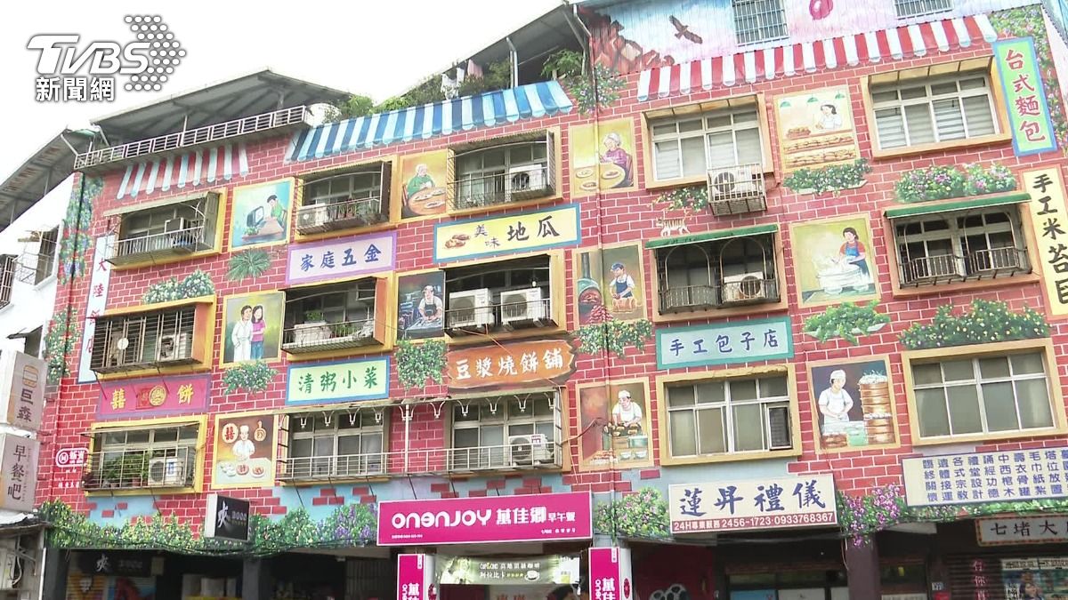 基隆七堵的彩繪牆引起熱議。(圖/TVBS)
