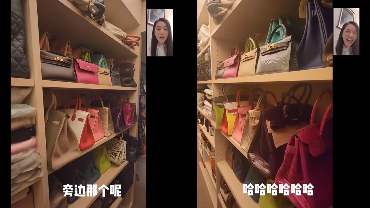 袁詠儀看到向太的愛馬仕雙眼發光。(圖/翻攝自小紅書)