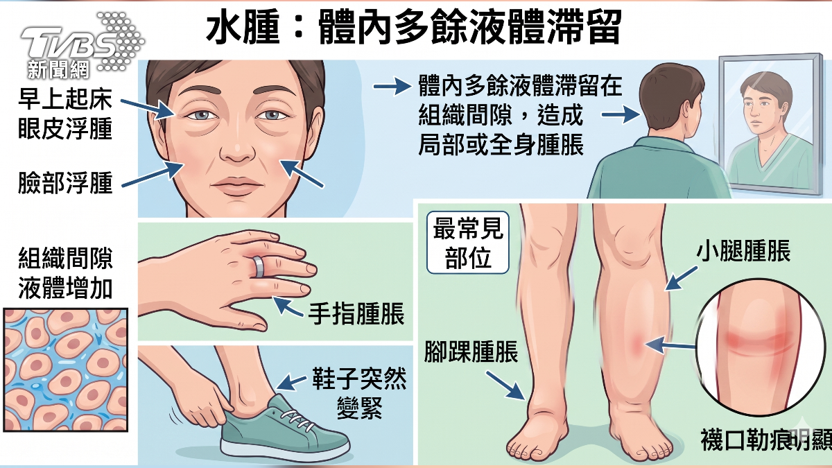 水腫不是變胖！醫揭心.肝.腎警訊　出現「這症狀」勿輕忽 (圖/TVBS)
