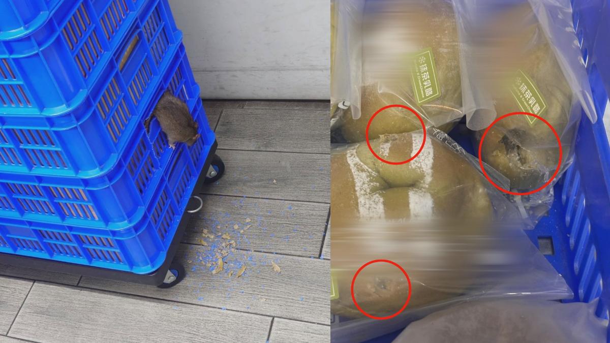 台南一家知名貝果專賣店遭內部人員踢爆,指控廚房環境髒亂、老鼠四竄,包裝貝果的塑膠袋出現咬痕。(圖/翻攝Threads@lion.6904691)