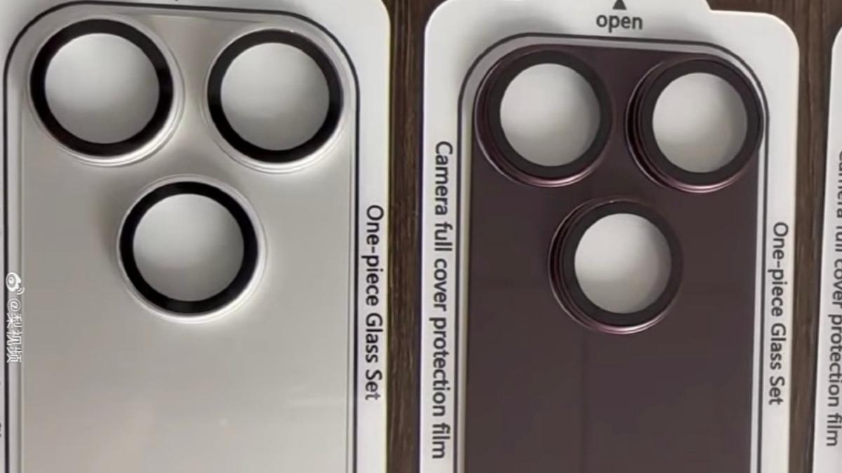 iPhone 18 Pro後鏡頭蓋照流出特寫。（圖／翻攝自微博 梨視頻）