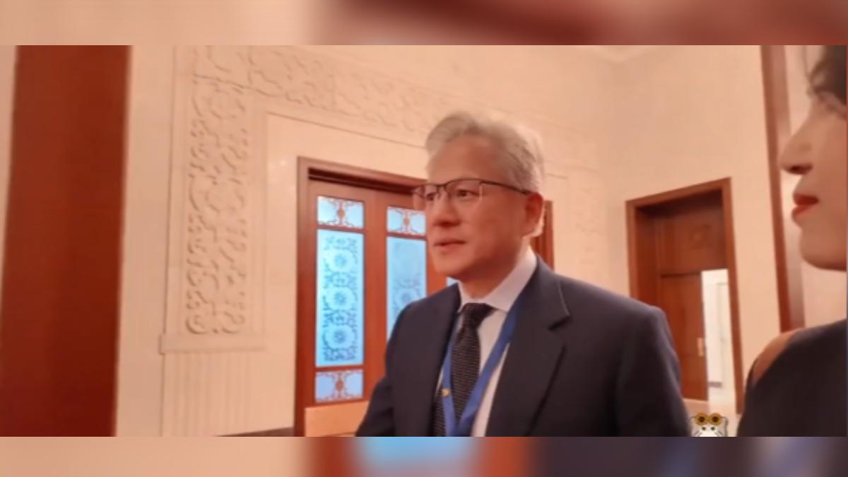美國科技巨頭大老闆隨美國總統川普訪中,與大陸國家主席習近平面對面。(圖/CCTV+)
