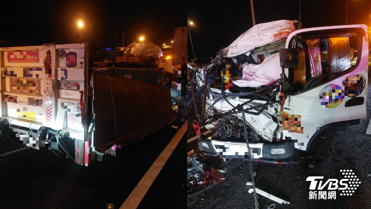 國1小貨車深夜追撞!車頭嵌死變形 25歲男「臟器外露」亡