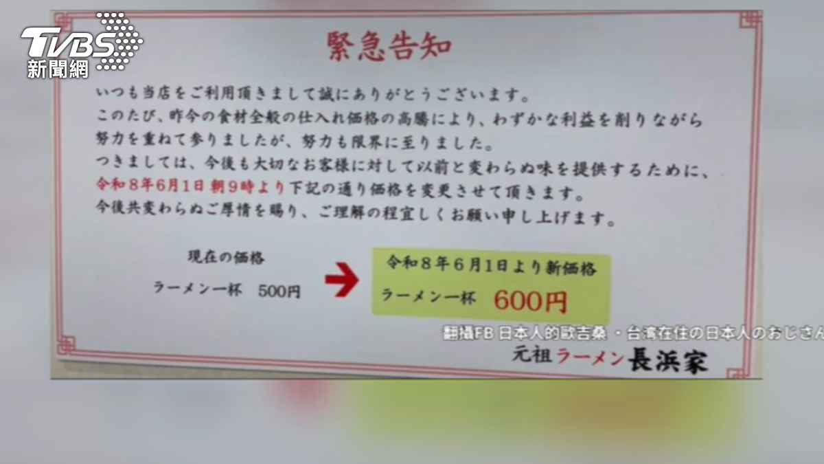 日本福岡名拉麵漲。(圖/TVBS)