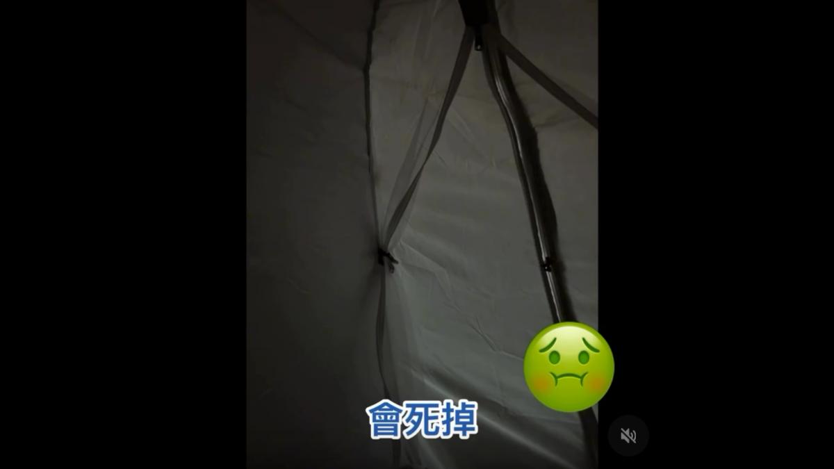 影片中阿公追問女移工帳篷封得密不透風，會死掉。（圖／翻攝自Threads）