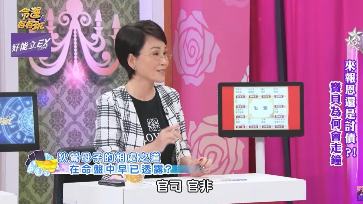 命理師李玉珮點出狄鶯有「天刑」。(圖/翻攝命運好好玩YouTube)