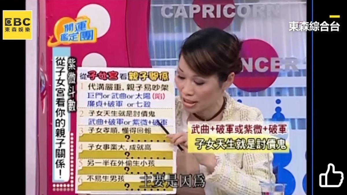 李玉珮過去分析狄鶯命盤的影片被翻出。(圖/翻攝東森綜合台)