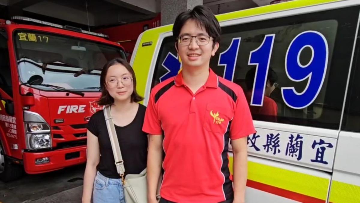 異物梗塞命危倒地，消防員夫妻檔聯手CPR成功搶命。（圖／TVBS)