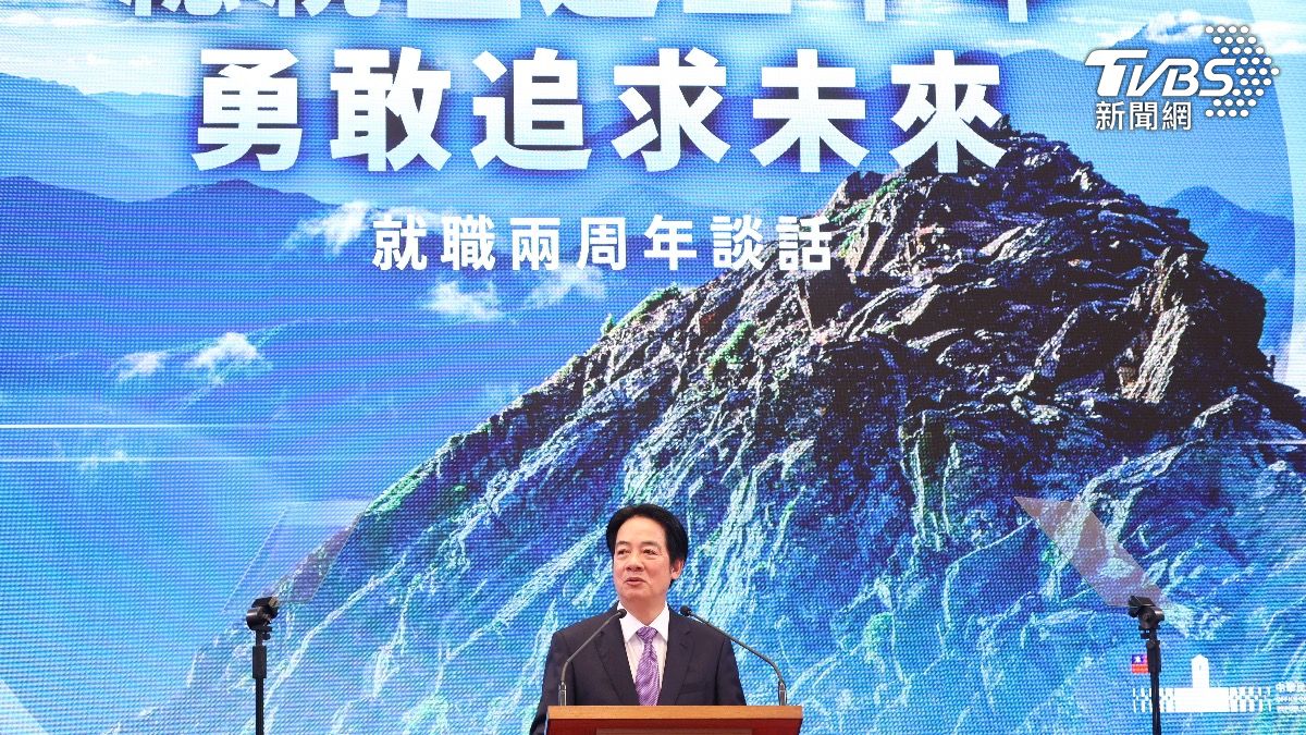 賴清德今發表談話。(圖/華子琛攝)