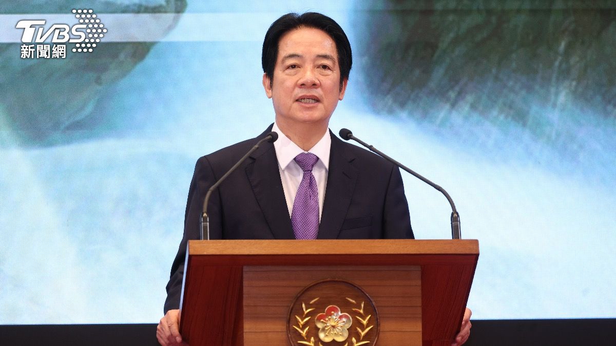 賴清德20日於總統府發表就職兩周年談話。(圖/華子琛攝)