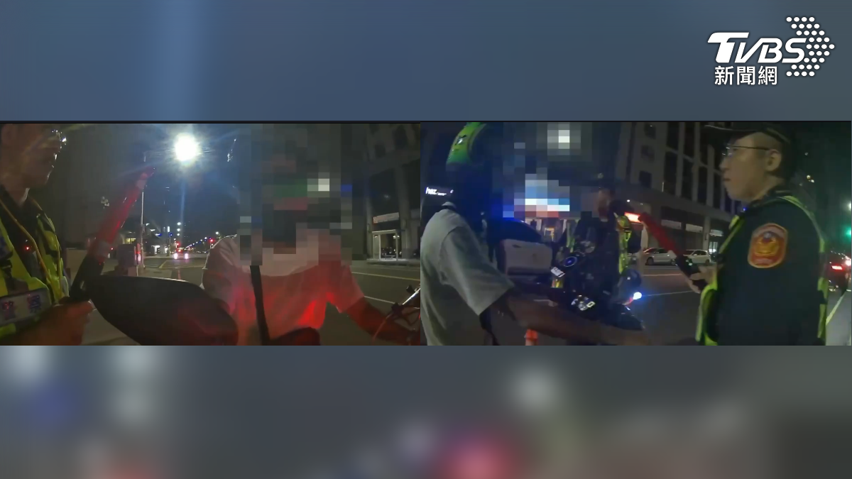 高雄苓雅區日前發生一起騎士深夜經過警方酒駕攔檢點,騎士深夜遇酒測「堅持沒喝」拒吹!與4警僵持5分鐘(圖/TVBS)