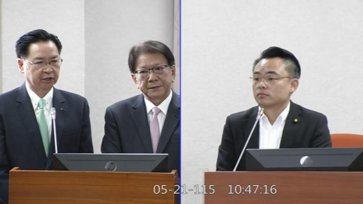 國安會秘書長吳釗燮反擊,直言在第一島鏈到處製造麻煩的中國才是問題。(圖/立法院IVOD)