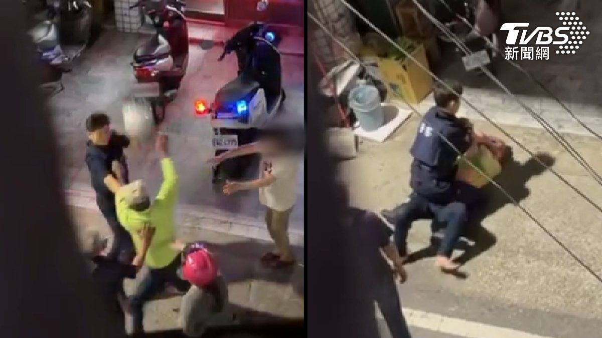 台南市大內區日前發生一起員警執法爭議事件，老翁拒絕配合員警竟然情緒失控持安全帽毆打老翁。（圖／TVBS）