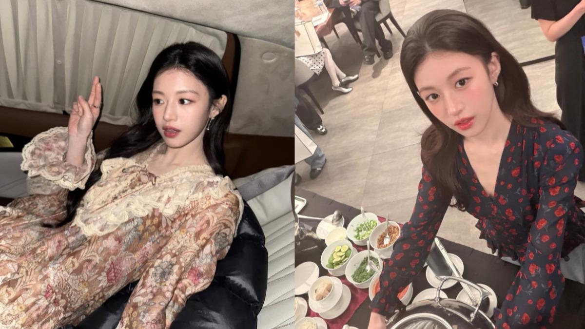 高允貞的碎花穿搭。(圖/翻攝自IG@goyounjung)