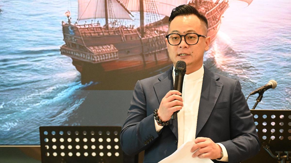 議長童子瑋也受邀上台致詞。（圖／基督教文化交流協會提供）