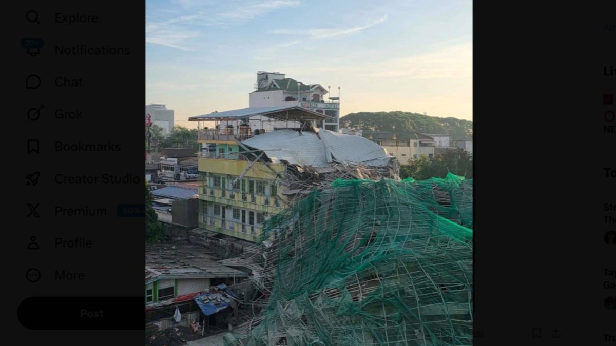 菲律賓施工中大樓意外倒塌 最多恐有40人受困瓦礫堆