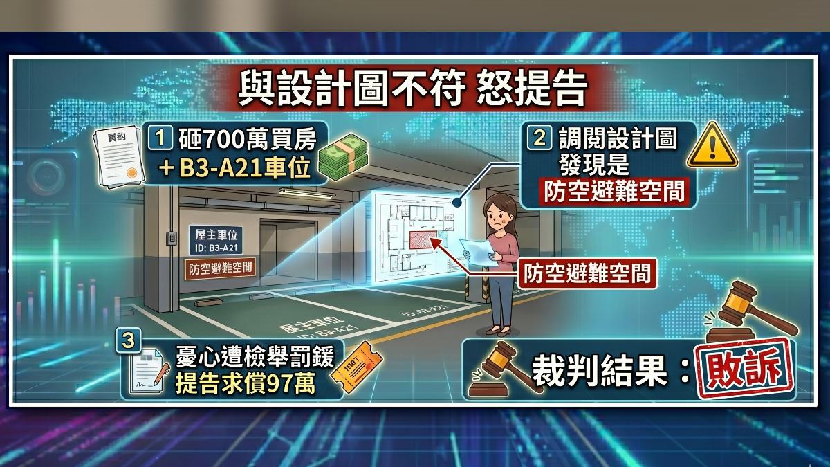 屋主認為買到幽靈停車格,怒提告反敗訴。(圖/TVBS)