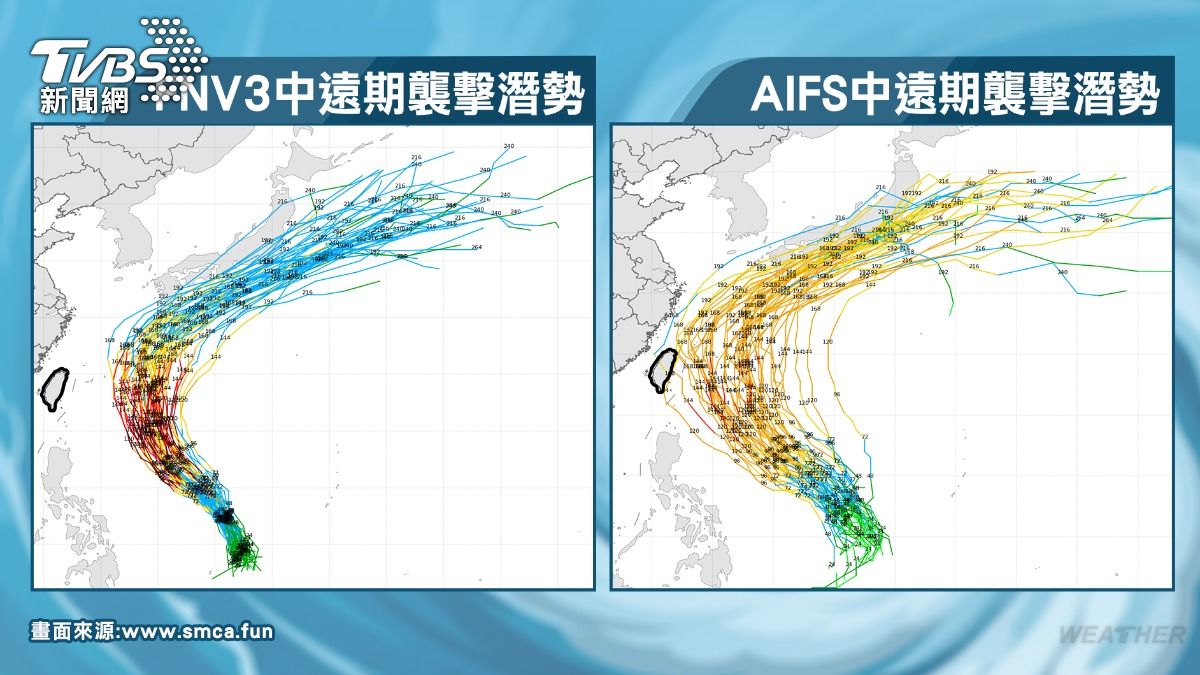 準颱風薔蜜中遠期襲擊潛勢。（圖／TVBS）