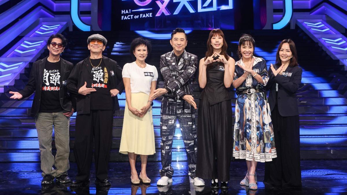荒山亮、高捷、譚敦慈、哈林、艾庭、甄莉、陸巧因一起錄影。(圖/公視提供)
