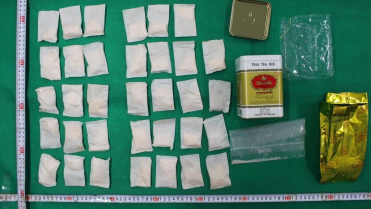 台男將毒品藏在咖啡包和茶葉罐內，遭日本海關破獲。（圖／門司稅關福岡機場稅關支署）